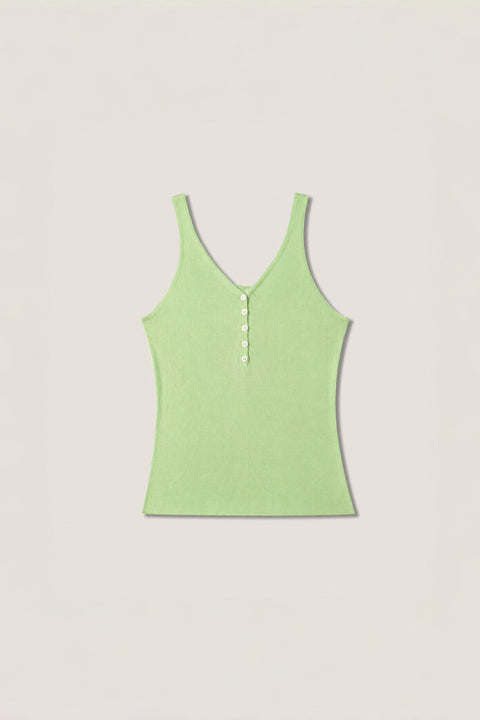 Buttoned Cotton- Silk Tank Top