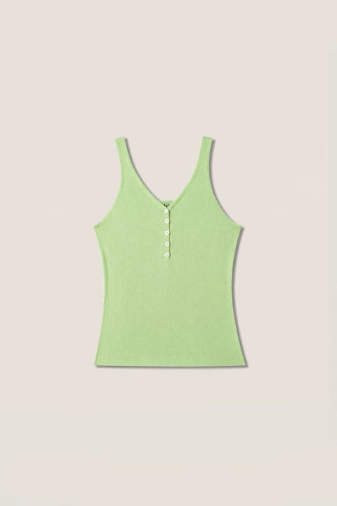 Buttoned Cotton-Silk Tank Top