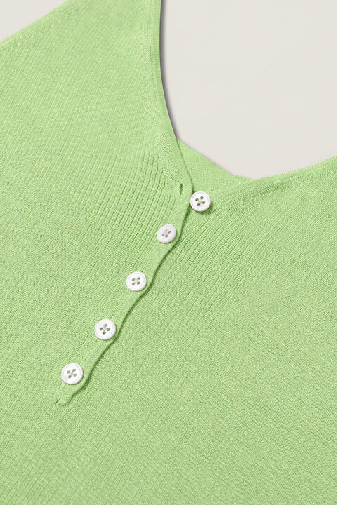 Buttoned Cotton- Silk Tank Top