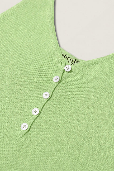 Buttoned Cotton-Silk Tank Top